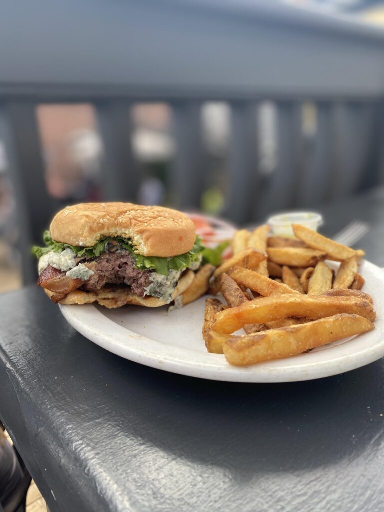 Hamburger and French fries