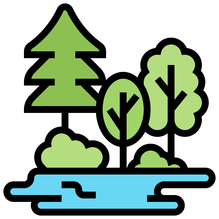Trees and water illustration