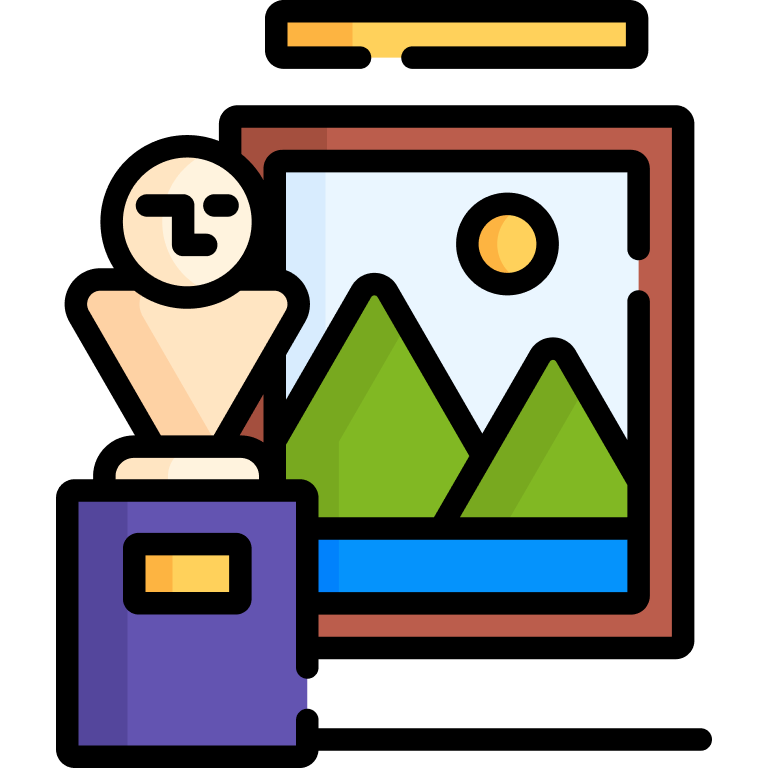 Icon reflecting art and museums.