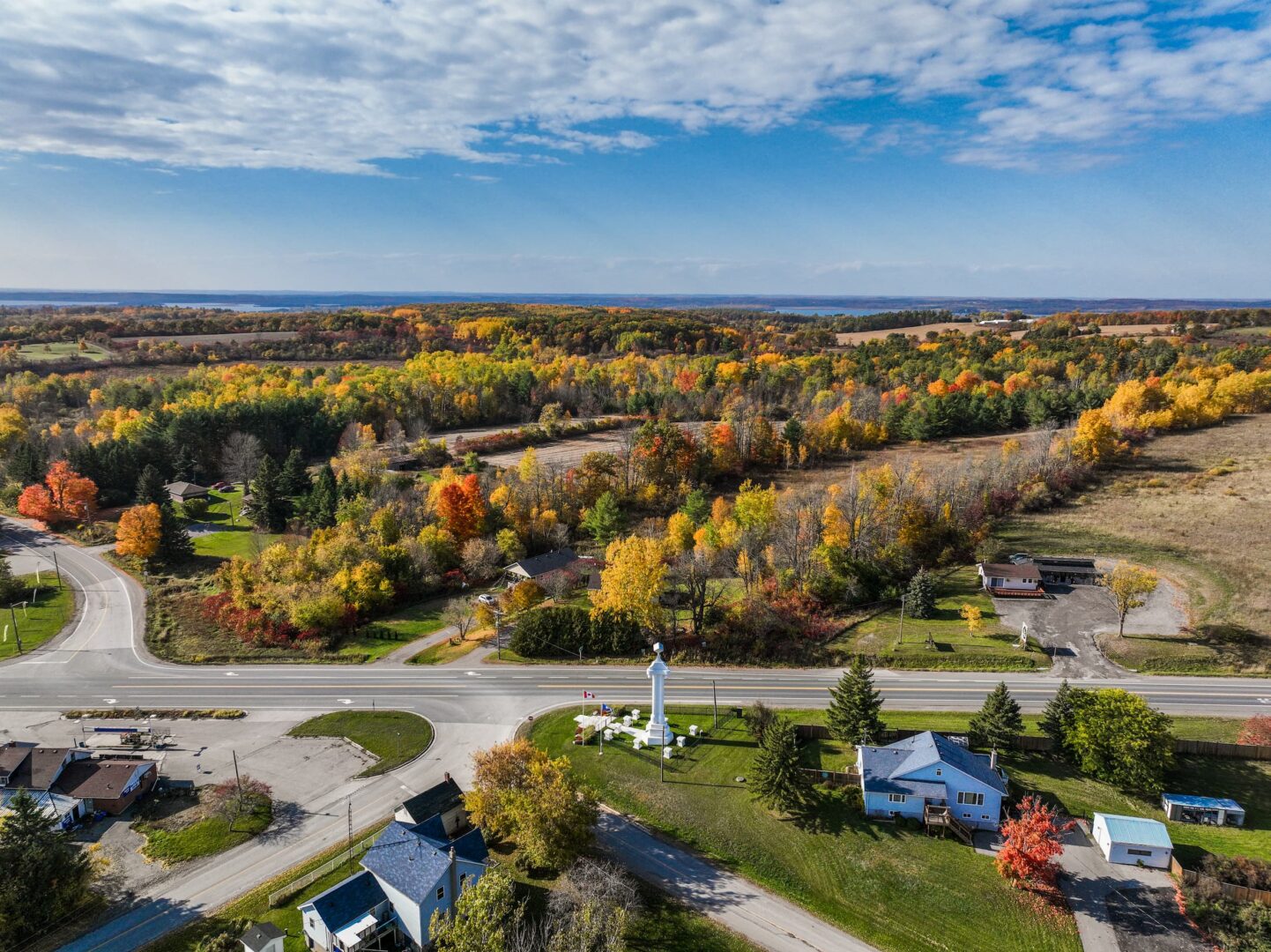 Drone view of Alderville First Nation