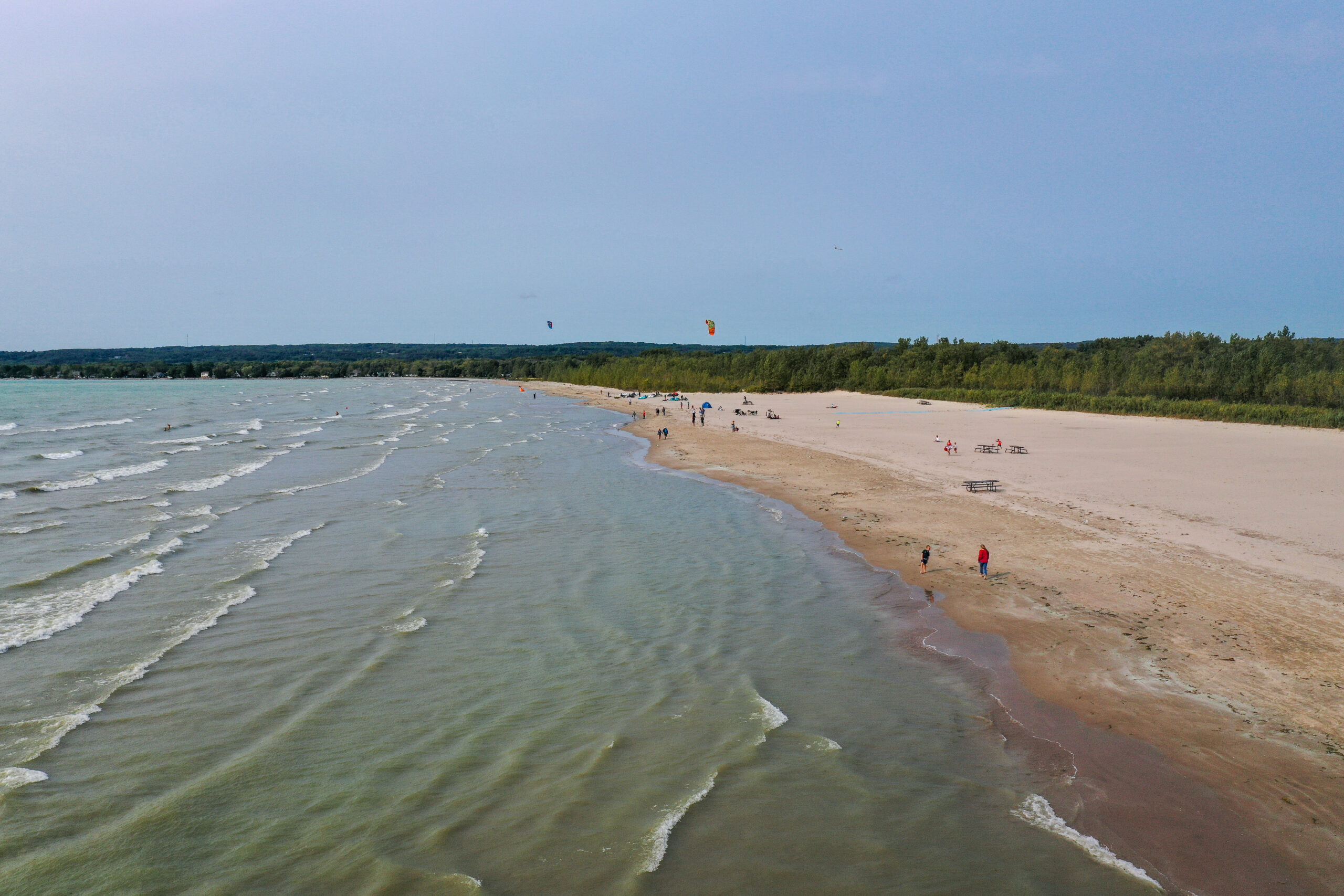 Drone view of Presqu'ile beach