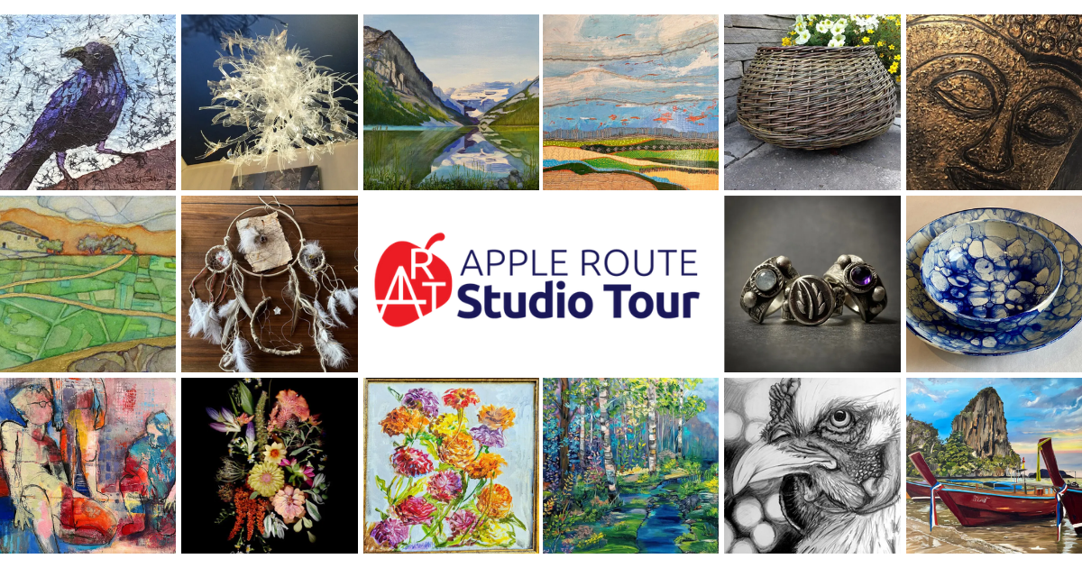 Grid of artwork and logo promoting the Apple Route Studio Tour