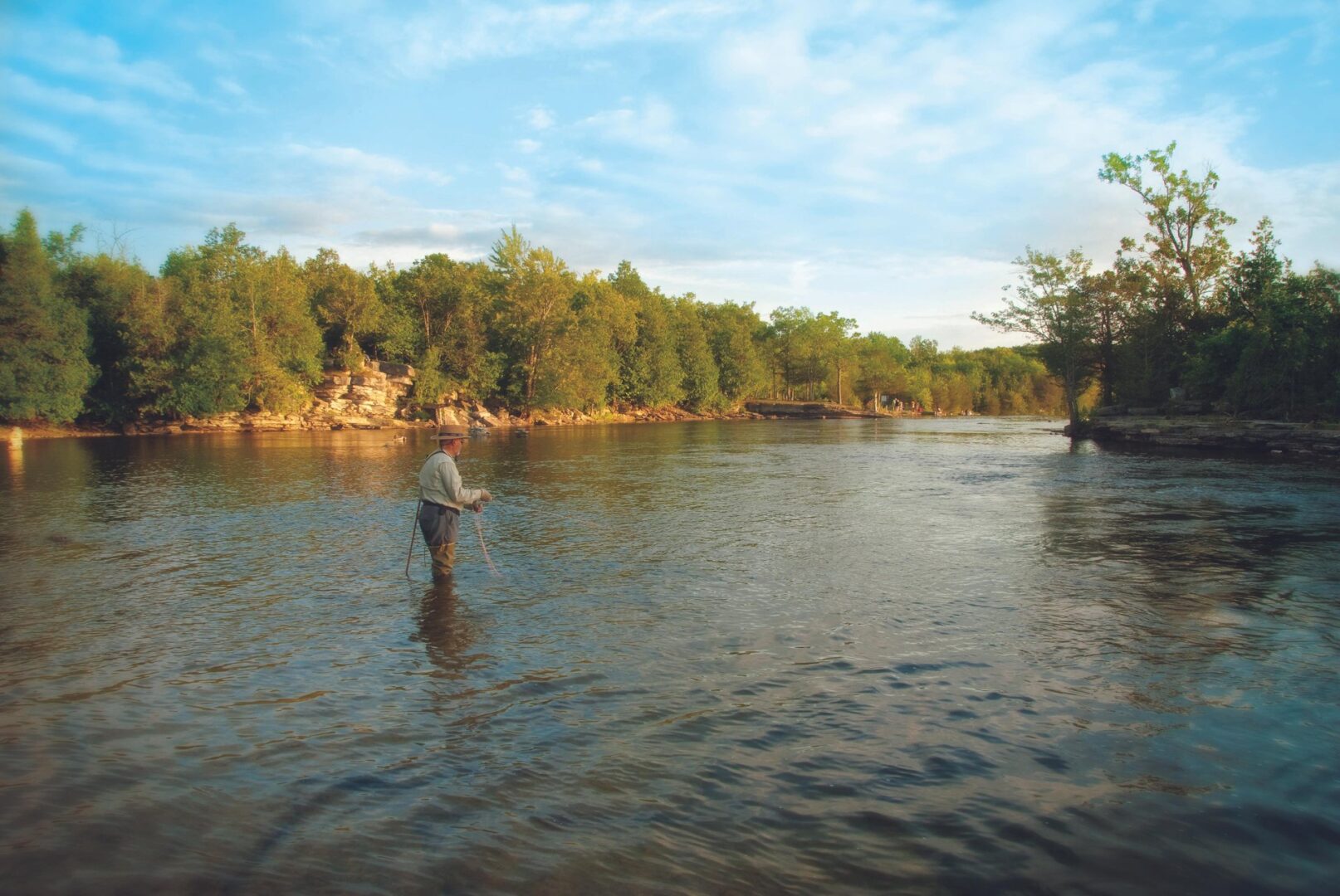 Man fly fishing