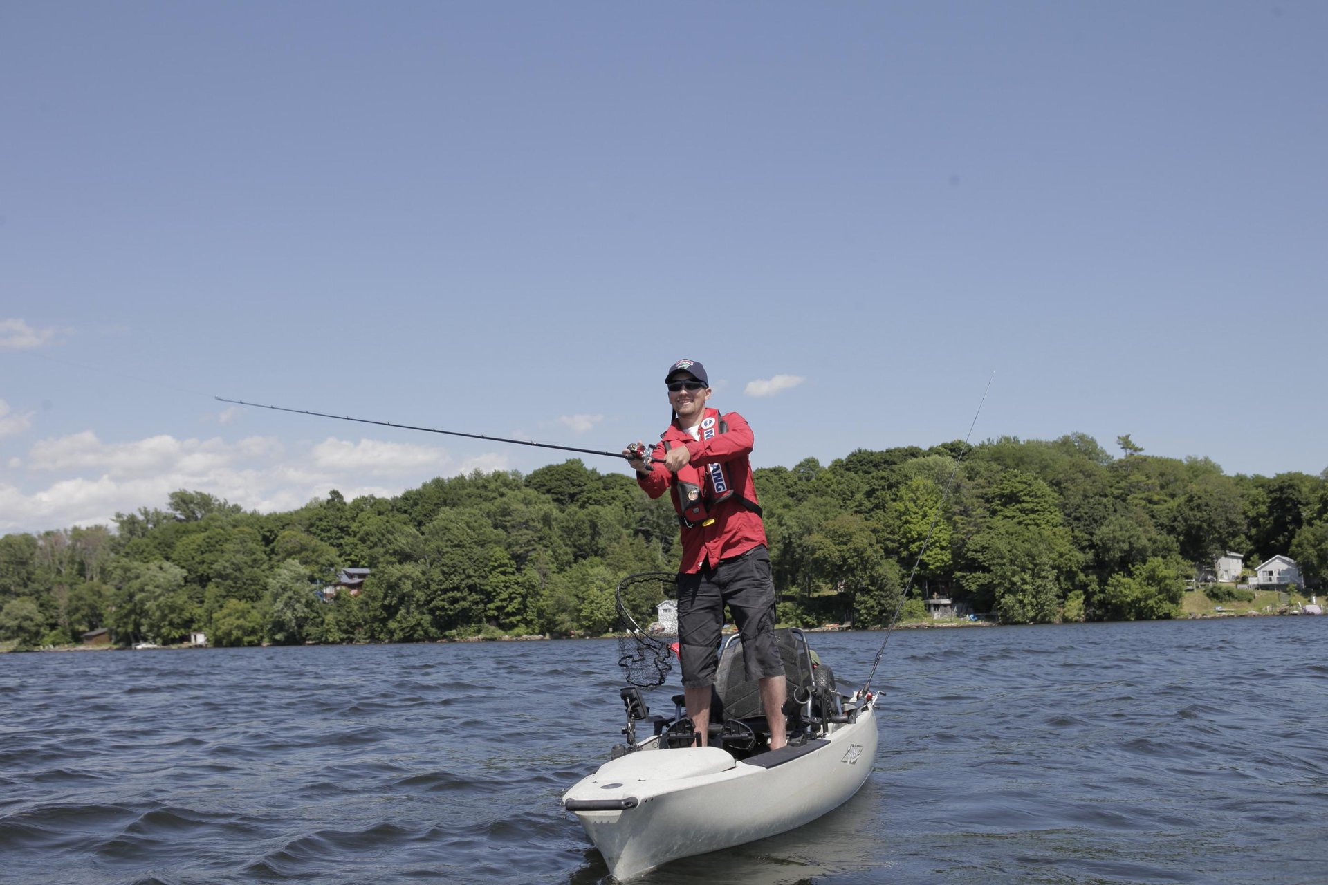 Man fishing from a kayak