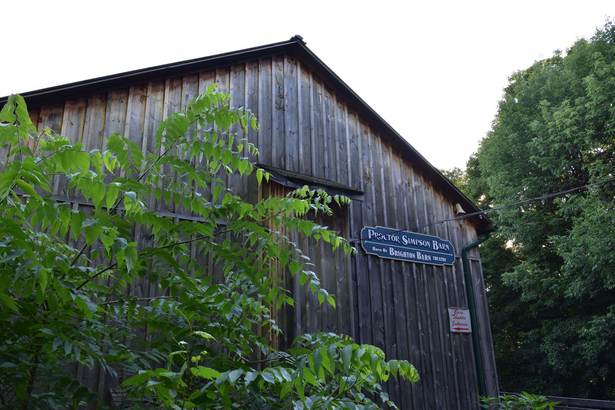 Exterior of Proctor Simpson Barn and Brighton Barn Theatre