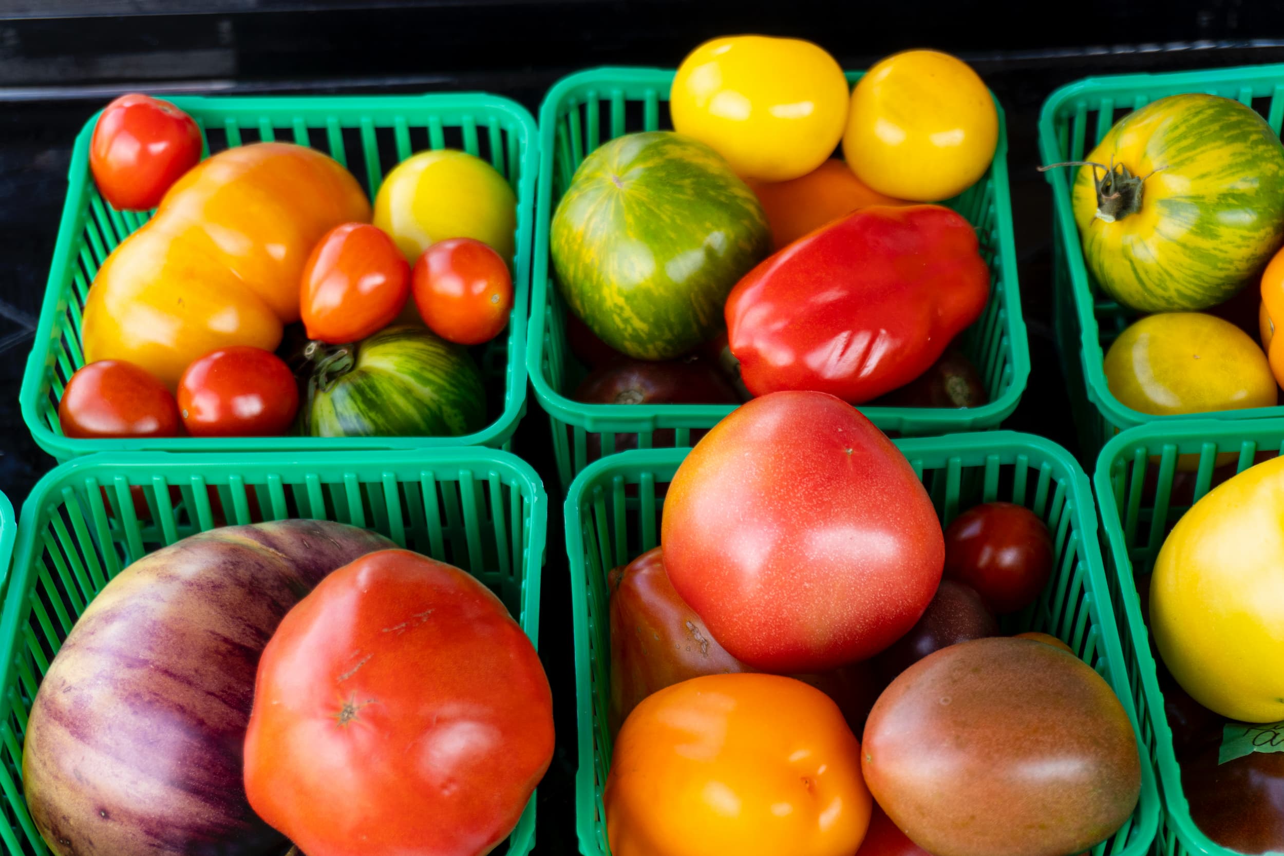 Baskets of tomatoes