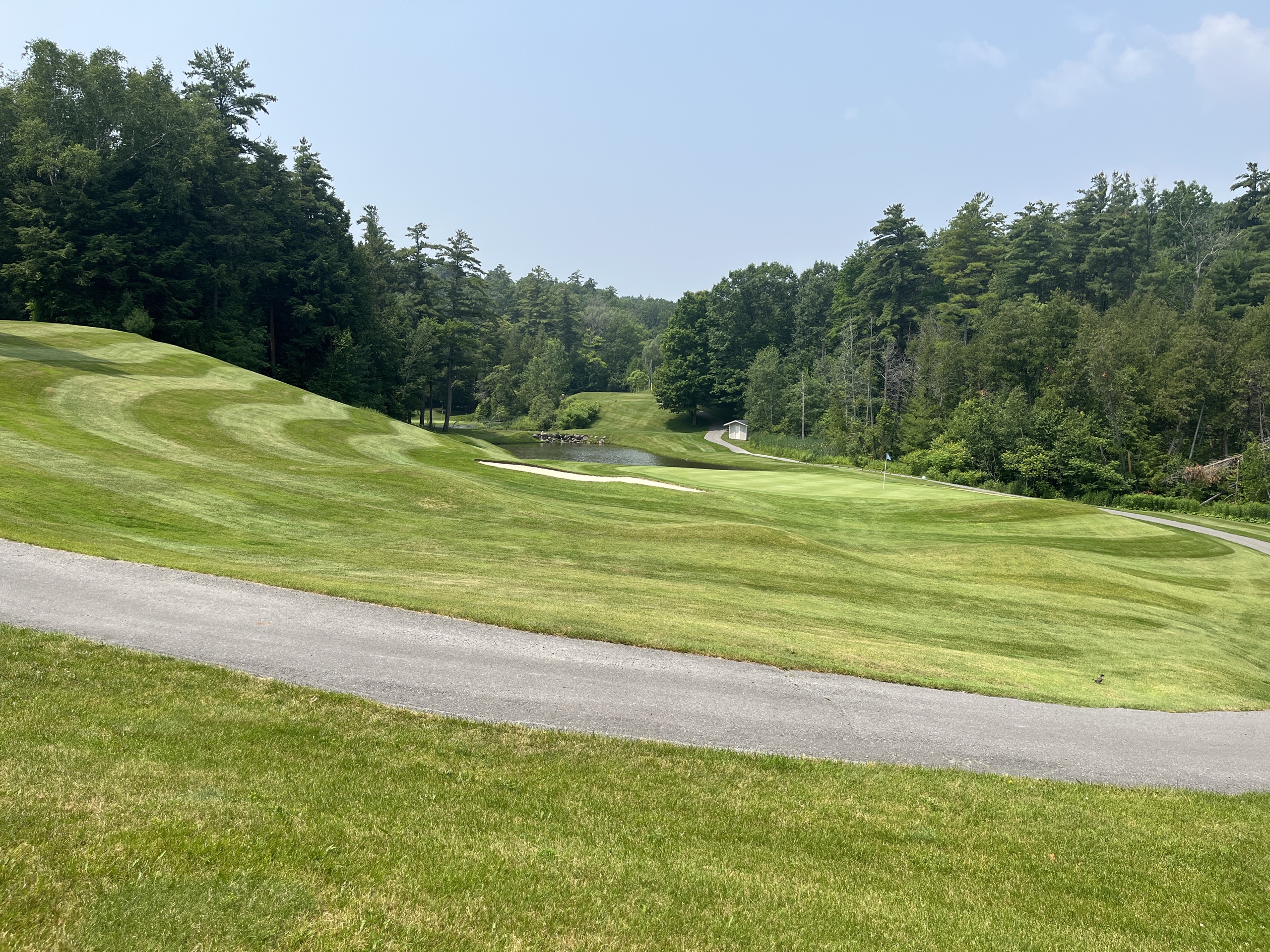 Photo of one of the holes are Shelter Valley Pines Golf Club.