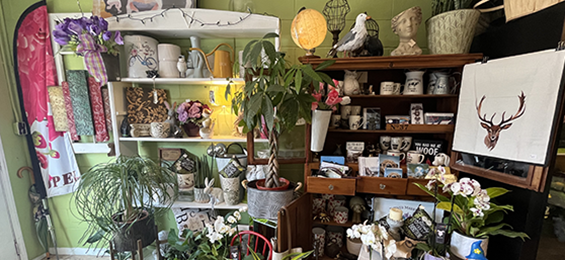 Display of pots, vases and giftware.