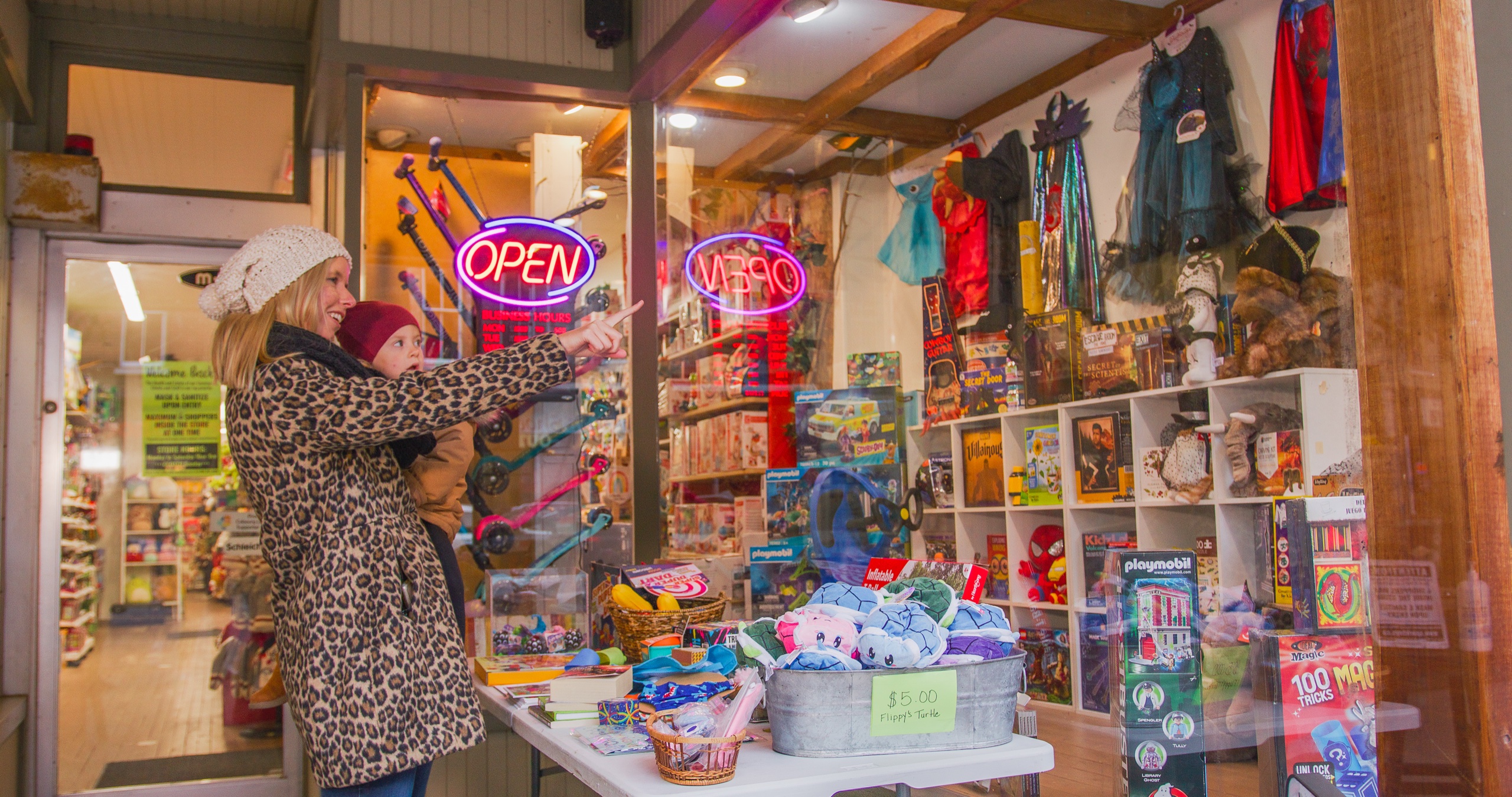 Photo of mother and child exploring Spark Toys.