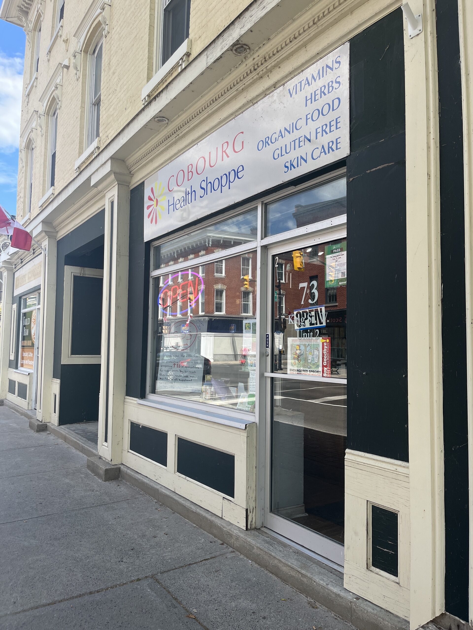 Photo of Cobourg Health Shoppe storefront.