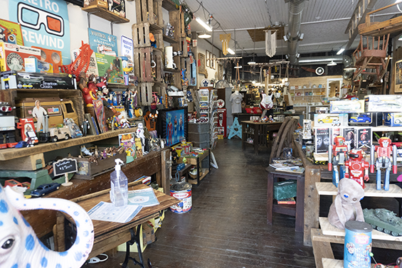 Many items on display in store.