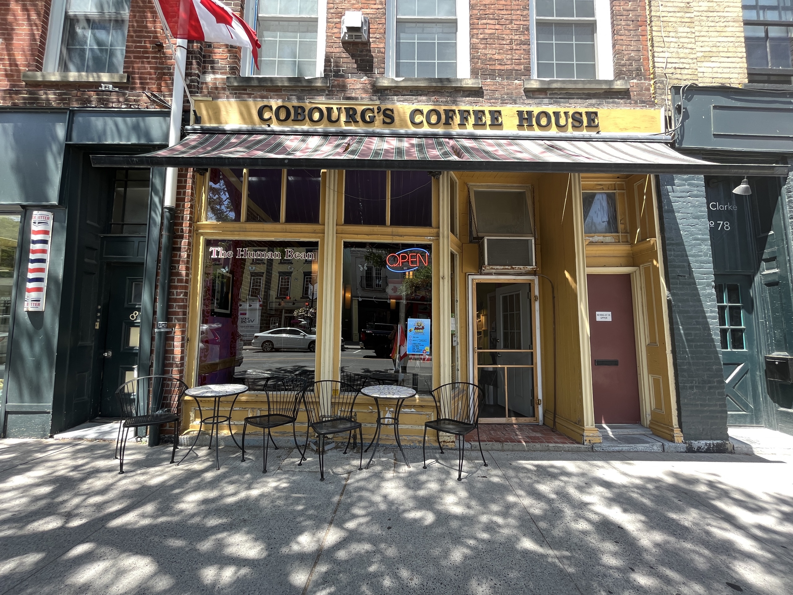 Photo of Cobourg's Coffee House, The Human Bean storefront.