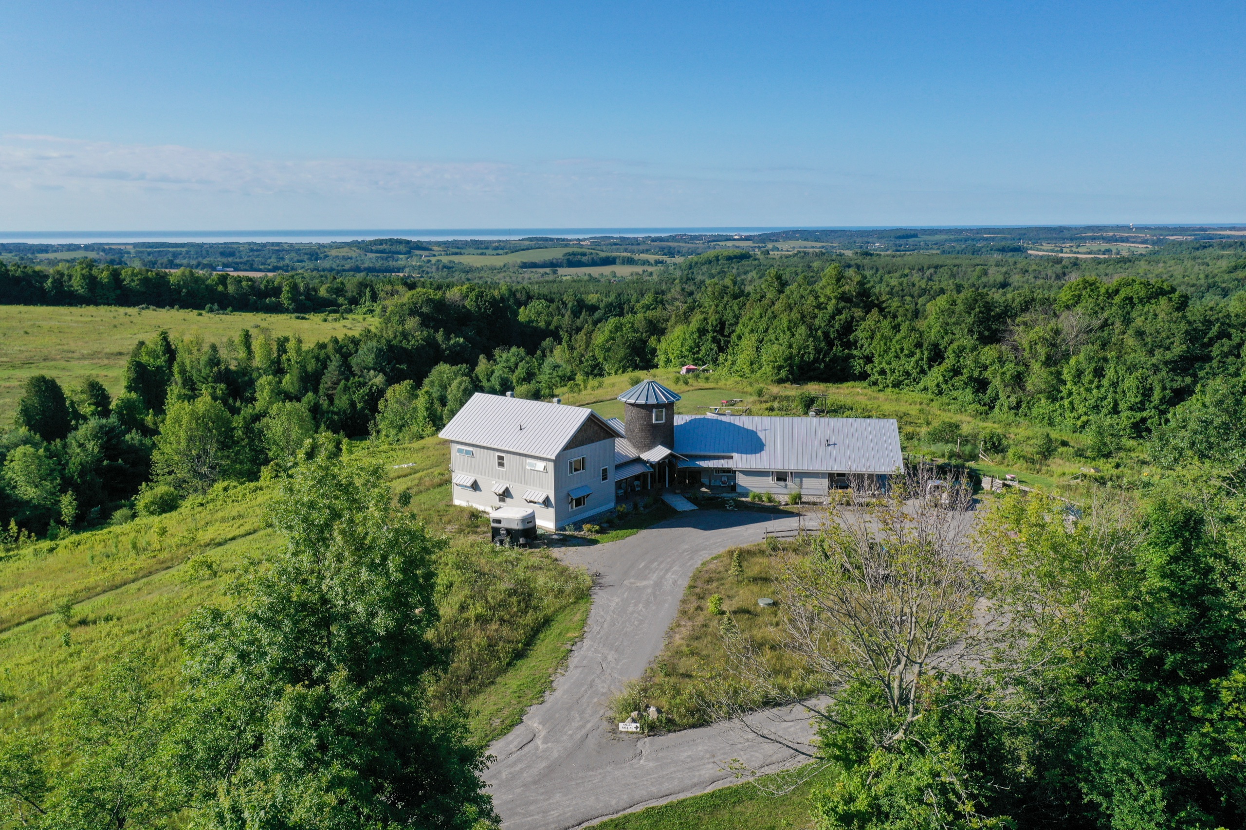 Aerial photo of Headwaters Farm.