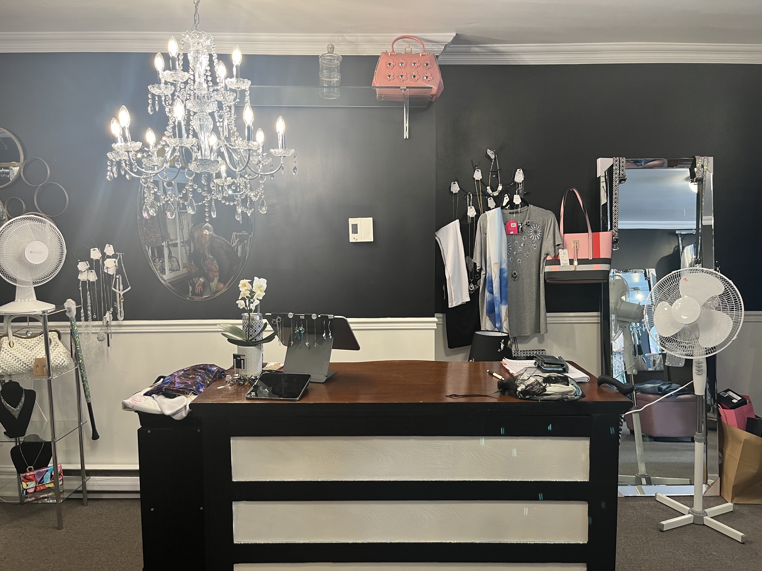 Photo of the desk inside the store,