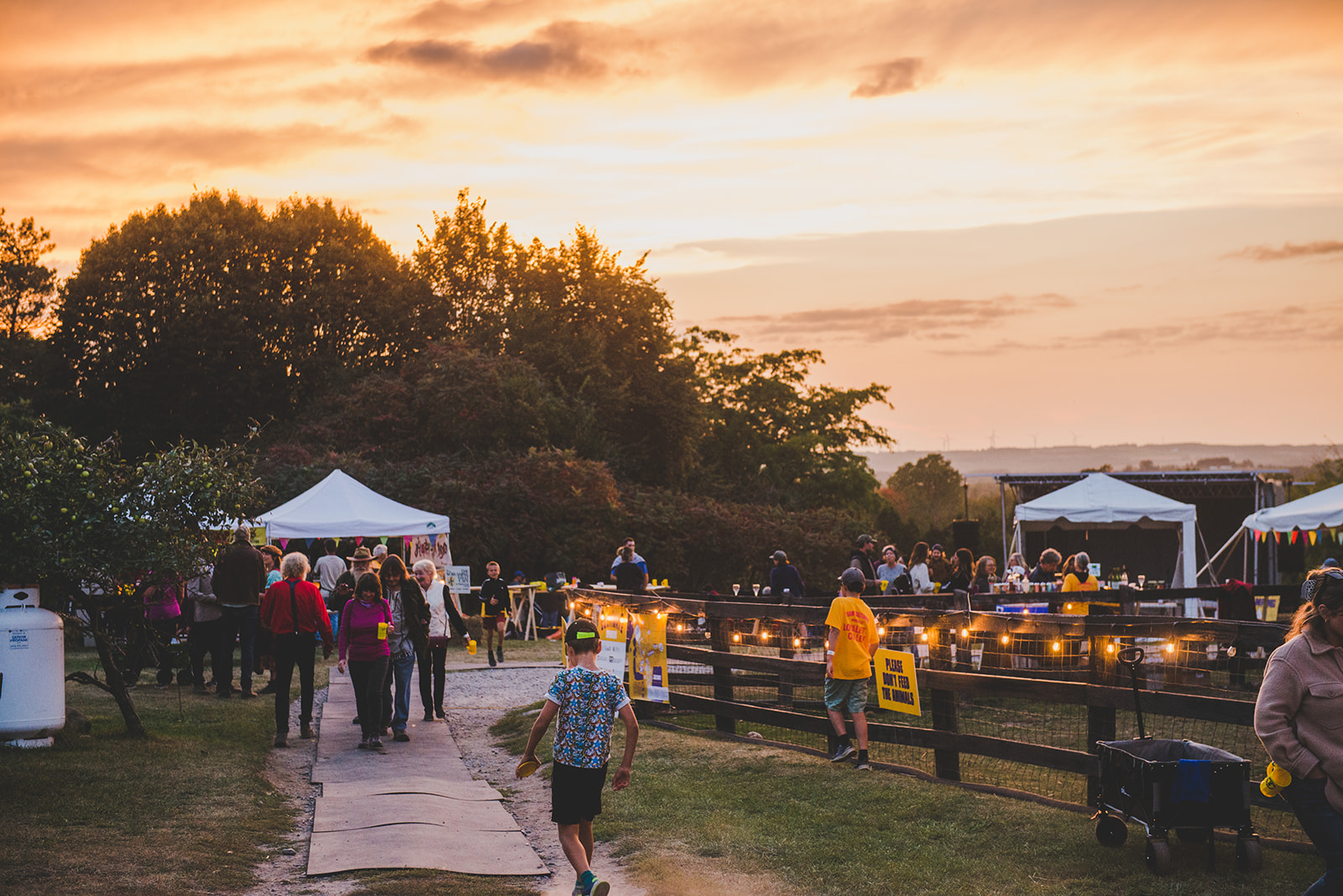 outdoor festival at dusk