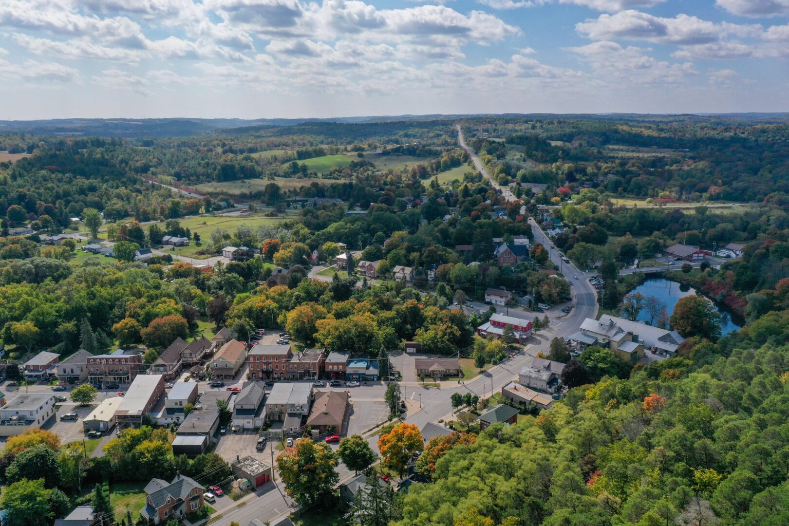 drone view of Warkworth