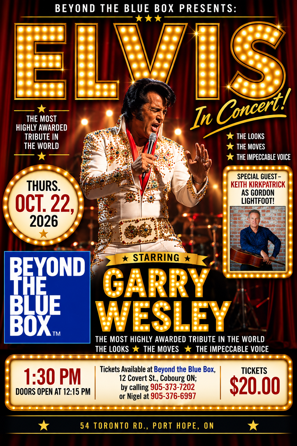Elvis Starring Garry Wesley. Elvis tribute concert.