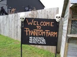 Welcome to the Phantom Farm sign.